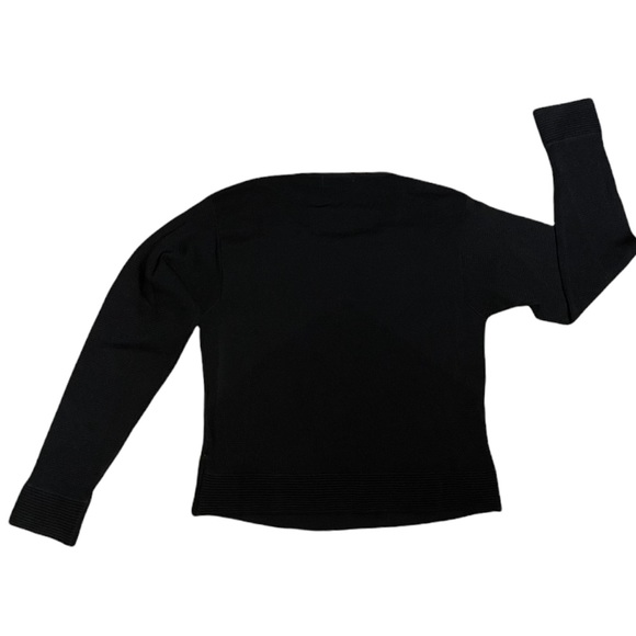 NWT Parker Black Contrasting Lightweight Knit Top/Sweater - Picture 4 of 9